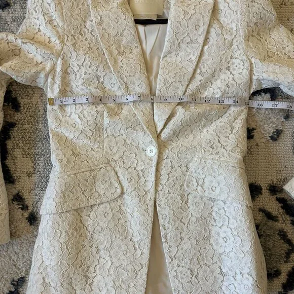 Anthropologie BHLDN Burton Suit Jacket White Lace Size 0 - Picture 5 of 11